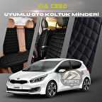 Kia Ceed Siyah Renk Tay Tüyü Cepli & Terletmez Sırtlı Oto Koltuk Minder Seti - Koltuk Koruma Kılıfı (ÖN & ARKA TAM SET)