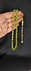 Sıkma Kehribar Tesbih Yeşil Renkli Beyzi Kesim T-326
