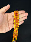 ARPA KESİM SARI KIRMIZI RENK BEYRUT TOZ KEHRİBAR TESBİH 4 ADET SET T-482-4