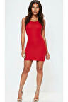 Sırt Dekolteli Mini Örme Elbise