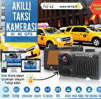Uzaktan izlemeli 2 Kameralı Wifi GPS 4G Yapay Zeka destekli Akıllı Dashcam Taksi Kamera Sistemi