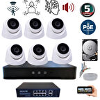 ARNA 6 KAMERALI GECE RENKLİ YAPAY ZEKA GERÇEK 5 MP 320 GB HDD DAHİL İÇ MEKAN GÜVENLİK SETİ - ST65320