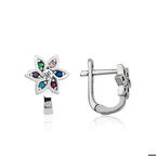 Gümüş Renkli Çiçek Küpe