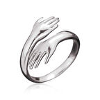 Harem Altın ​Gümüş Sarılan Eller Yüzük