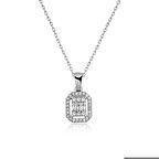 925 Ayar Gümüş Baget Taşlı Kadın Gümüş Kolye