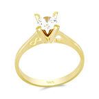 Altın Baget Taşlı Tektaş Yüzük 