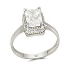 Altın Baget Taşlı Tektaş Yüzük 