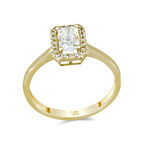 Altın Baget Taşlı Yüzük