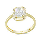 Altın Baget Taşlı Yüzük