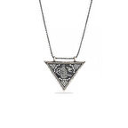 Gümüş Üçgen İçi Açılabilen Tuğra Muskalık Kolye