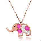 925 Ayar Gümüş Rose Fil Kadın Gümüş Kolye