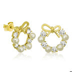 925 Ayar Gümüş İnci Kurdele Çivili Kadın Küpe