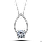 925 Ayar Gümüş Tektaş Damla Kadın Gümüş Kolye