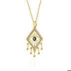 925 Ayar Gümüş Gold Nazarlı Göz Kadın Kolye