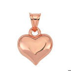 Gümüş 3 Boyutlu Rose Kalp Kadın Kolye Ucu