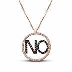 925 Ayar Gümüş Zirkon Taşlı No Yazılı Kolye