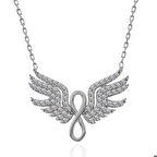 925 Ayar Gümüş Melek Kanadı Sonsuzluk Kadın Kolye