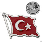925 Ayar Gümüş Türk Bayrağı Rozet