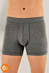 Erkek Paket Likralı Boxer Beyaz Tme031 6'lı