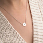 Altın Plaka Harf Kolye 14 Ayar (Sarı&Beyaz)