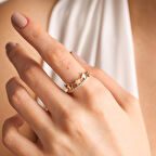 Altın Yıldız Yüzük 14K Yarımtur