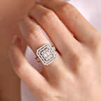 Beyaz Altın Baget Yüzük Grek