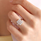 Beyaz Altın Baget Yüzük Özel Tasarım