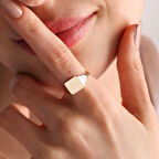 14K Altın Şövalye Yüzük (Kişiselleştir) Kare 0,9 cm