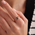 Moss Agate Altın Yüzük Rose 