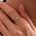 Altın Kalpli Yüzük Mini