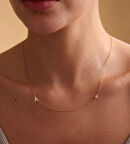 Altın Harfli Kolye ve Tektaş 14 Ayar