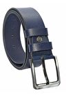 Lacivert Hakiki Deri Düz Renk 4.5 cm.lik Spor Kemer - Tek Katmanlı Manda Derisi - 505-Düz-21S