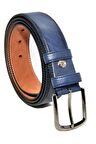 Lacivert Büyük Beden Suni Deri Düz Renk 3.5 cm.lik Klasik Kemer - 8045-Battal