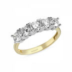 Özel Tasarım! Altın 5 Taş Yüzük Taşlı