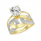 Altın Tektaş Alyans Yüzük Halka Tasarım