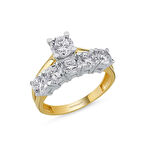 Altın Tektaş & 5 Taş Yüzük 2si Bir Arada