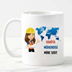 Kadın Harita Mühendisi Kupa Bardak