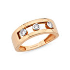 Altın Yüzük 14K Rose Oynar Taşlı