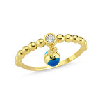 Nazar Boncuk'lu Altın Yüzük 14K Gold