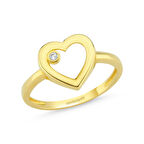 Kalp'li Altın Yüzük Tektaş ile 14K Gold