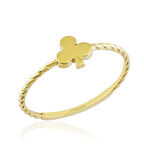 Sarı Altın Maça Yüzük Burgulu 14K