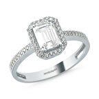 Baget Beyaz Altın Tektaş Yüzük 1,00 Karat