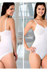 Kadın Beyaz Slip Body Korse 2072