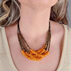 Ahşap Boncuklu Kadın Kolye