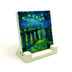 "Ren Nehrinde Yıldızlı Bir Gece"Baskılı Doğaltaş Masaüstlük