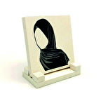 Tesettür ÇizimiBaskılı Doğaltaş Masaüstlük