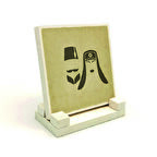 Osmanlı Kadın & Erkek ikonBaskılı Doğaltaş Masaüstlük