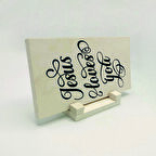 “İsa seni seviyor.”Baskılı Doğaltaş Masaüstlük