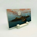 İstanbul SiluetiBaskılı Doğaltaş Masaüstlük