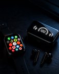 Şık Tasarımlı Akıllı Saat ve Bluetooth Kulaklık Seti Suya Dayanıklı ve Çok Fonksiyonlu